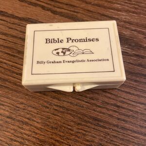 Vintage Bible Promises Billy Graham Evangelistic Cream Box Daily Scripture Cards